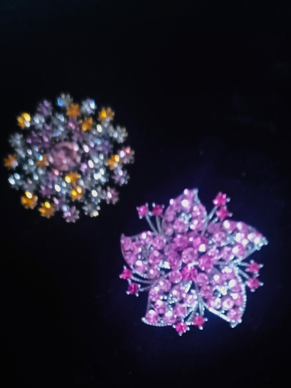 Pair of Rhinestone Brooches